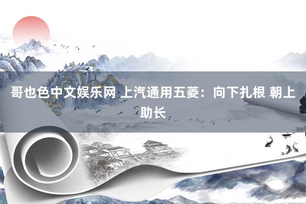 哥也色中文娱乐网 上汽通用五菱：向下扎根 朝上助长