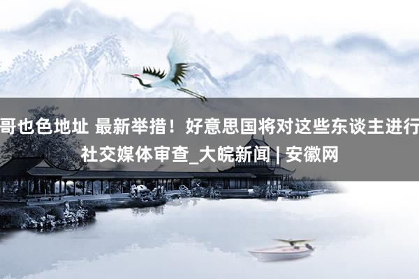 哥也色地址 最新举措！好意思国将对这些东谈主进行社交媒体审查_大皖新闻 | 安徽网