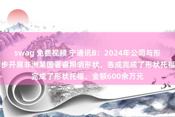 swag 免费视频 宁通讯B：2024年公司与形状总包方谐和，初步开展非洲某国奢睿照明形状，告成完成了形状托福，金额600余万元