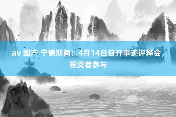 av 国产 宁德期间：4月14日召开事迹评释会，投资者参与