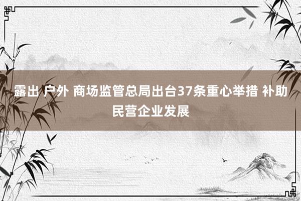 露出 户外 商场监管总局出台37条重心举措 补助民营企业发展