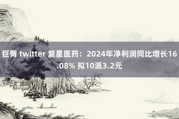 巨臀 twitter 复星医药：2024年净利润同比增长16.08% 拟10派3.2元