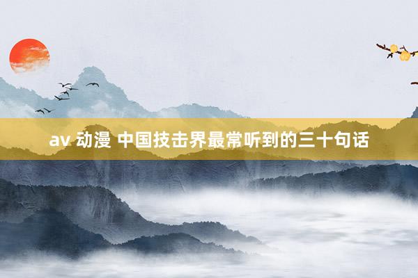av 动漫 中国技击界最常听到的三十句话