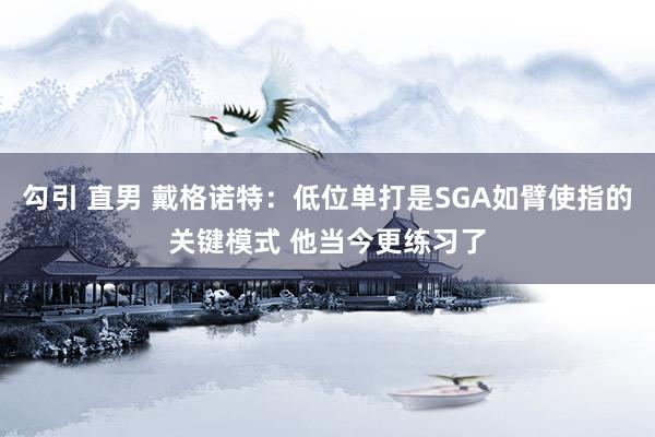 勾引 直男 戴格诺特：低位单打是SGA如臂使指的关键模式 他当今更练习了
